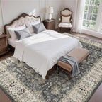 Floral Large Washable Rugs Living Room Lattice
