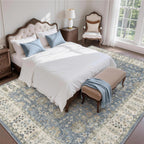 Floral Large Washable Rugs Living Room Lattice