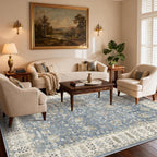 Floral Large Washable Rugs Living Room Lattice