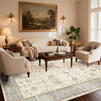 Floral Large Washable Rugs Living Room Lattice
