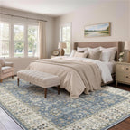 Floral Large Washable Rugs Living Room Lattice