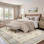 Floral Large Washable Rugs Living Room Lattice