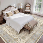 Floral Large Washable Rugs Living Room Lattice