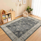Floral Large Washable Rugs Living Room Lattice