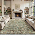 Floral Large Washable Rugs Living Room Lattice