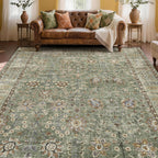 Floral Large Washable Rugs Living Room Lattice