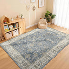 Floral Large Washable Rugs Living Room Lattice