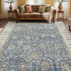 Floral Large Washable Rugs Living Room Lattice
