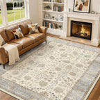 Floral Large Washable Rugs Living Room Lattice