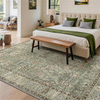 Floral Large Washable Rugs Living Room Lattice