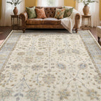 Floral Large Washable Rugs Living Room Lattice