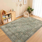 Floral Large Washable Rugs Living Room Lattice