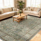Floral Large Washable Rugs Living Room Lattice