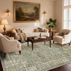 Floral Large Washable Rugs Living Room Lattice