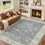 Floral Large Washable Rugs Living Room Lattice