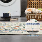 Floral Living Room Rug Washable Low