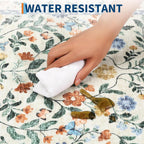 Floral Living Room Rug Washable Low