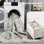 Floral Living Room Rug Washable Low