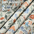 Floral Living Room Rug Washable Low