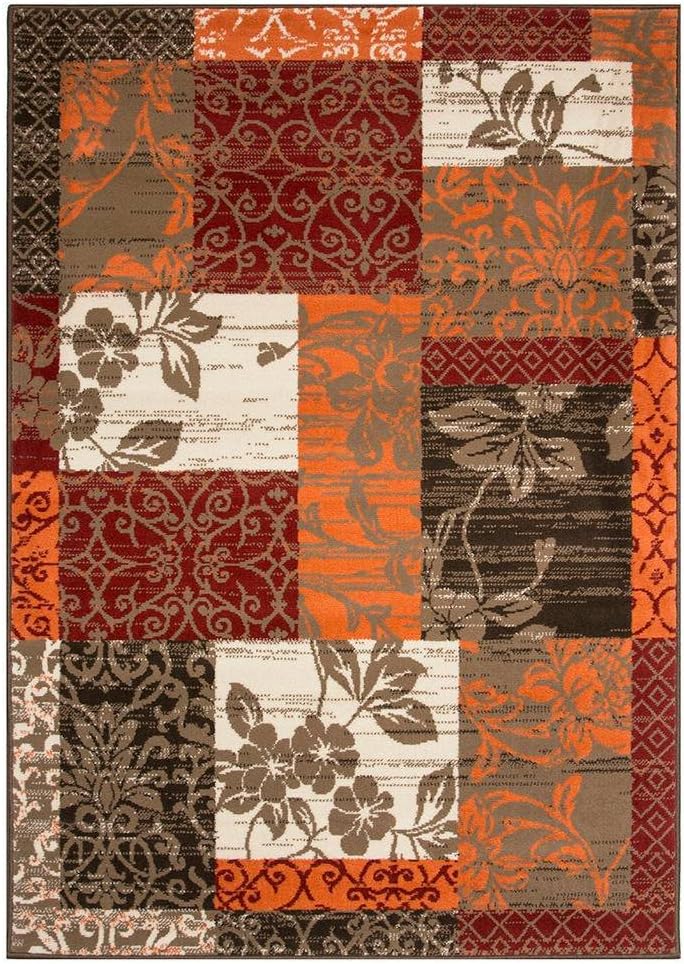 Milan Floral Patchwork Living Room Accent Area Rug