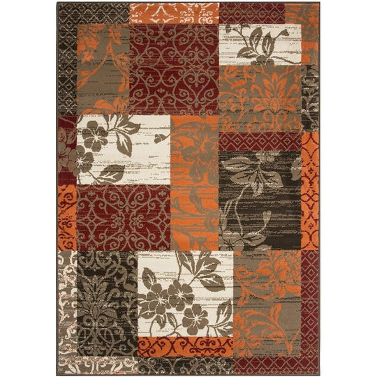 Milan Floral Patchwork Living Room Accent Area Rug