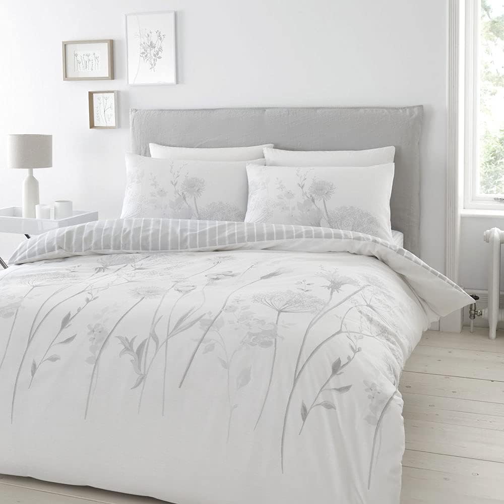 Floral Reversible King Duvet Cover Set with Pillowcases