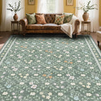 Floral Rugs for Living Room Boho Washable Area