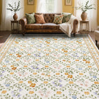 Floral Rugs for Living Room Boho Washable Area