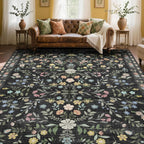 Floral Rugs for Living Room Boho Washable Area