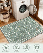 Floral Rugs for Living Room Boho Washable Area