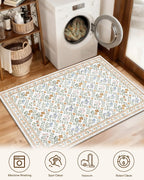Floral Rugs for Living Room Boho Washable Area