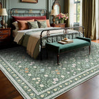 Floral Rugs for Living Room Boho Washable Area