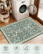 Floral Rugs for Living Room Boho Washable Area