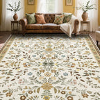 Floral Rugs for Living Room Boho Washable Area