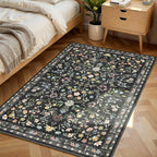 Floral Rugs for Living Room Boho Washable Area