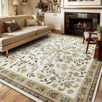 Floral Rugs for Living Room Boho Washable Area