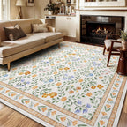 Floral Rugs for Living Room Boho Washable Area