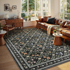 Floral Rugs for Living Room Boho Washable Area