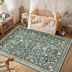 Floral Rugs for Living Room Boho Washable Area