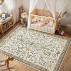 Floral Rugs for Living Room Boho Washable Area