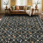 Floral Rugs for Living Room Boho Washable Area