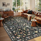 Floral Rugs for Living Room Boho Washable Area