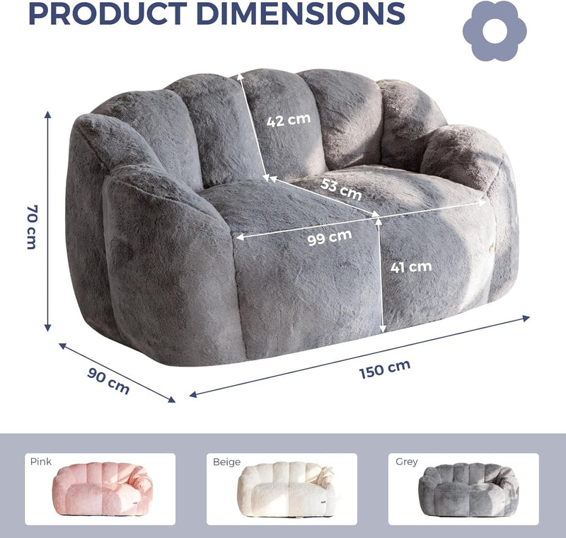 Bean Bag Chair Floral Shaped Sofa Includes Filling