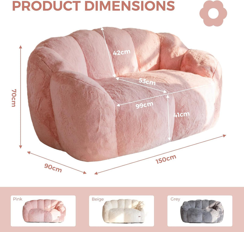 Bean Bag Chair Floral Shaped Sofa Includes Filling
