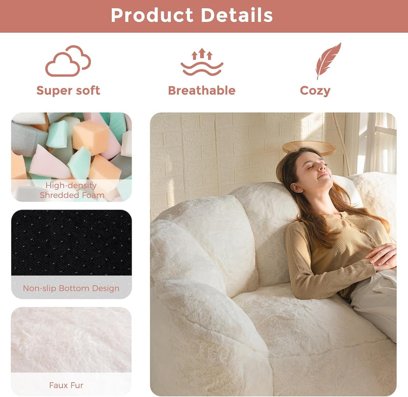 Bean Bag Chair Floral Shaped Sofa Includes Filling