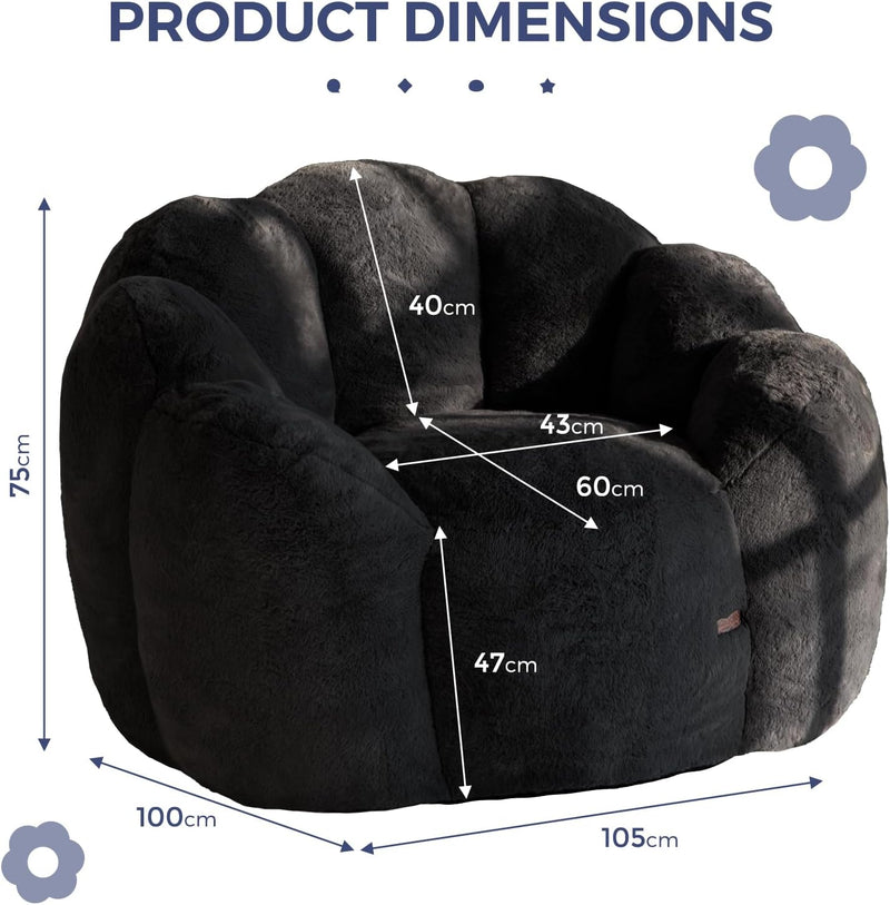 Bean Bag Chair Floral Shaped Sofa Includes Filling