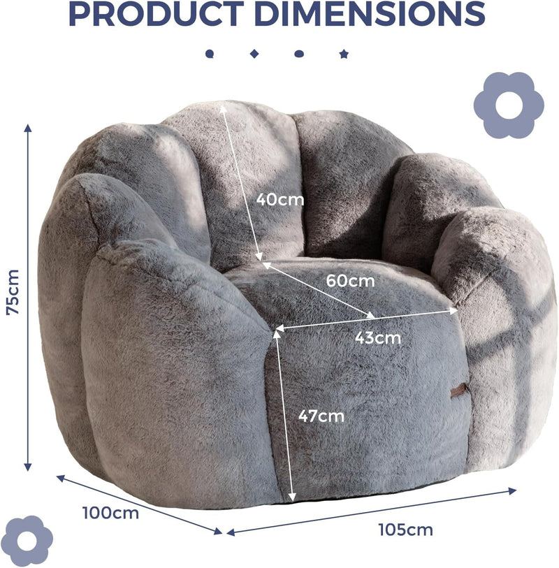Bean Bag Chair Floral Shaped Sofa Includes Filling