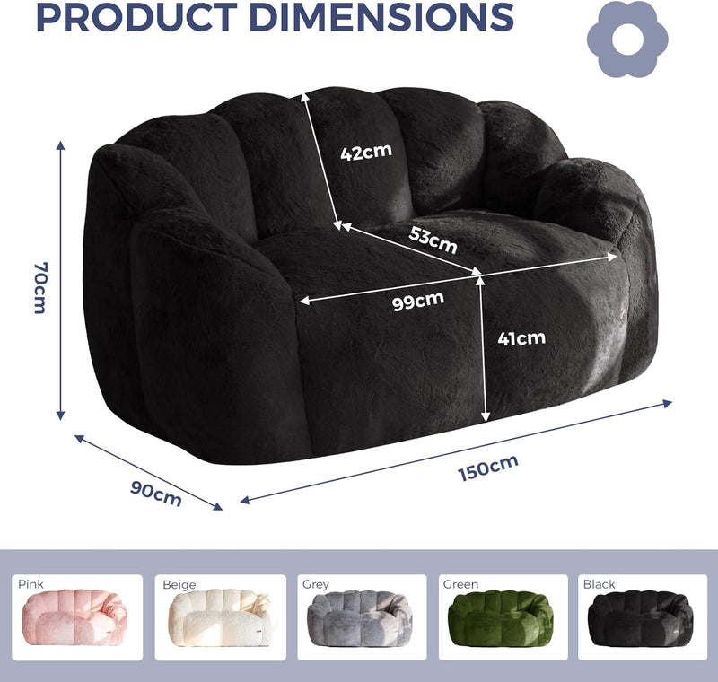 Bean Bag Chair Floral Shaped Sofa Includes Filling