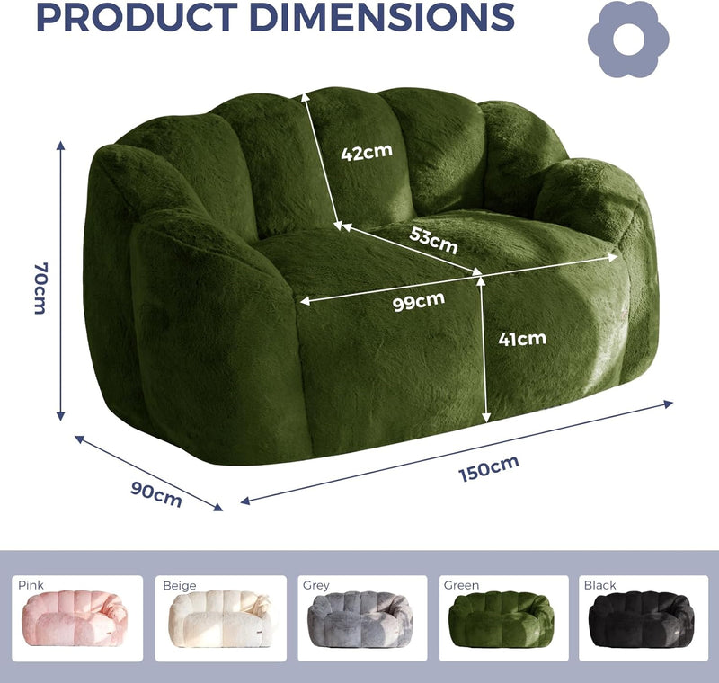 Bean Bag Chair Floral Shaped Sofa Includes Filling