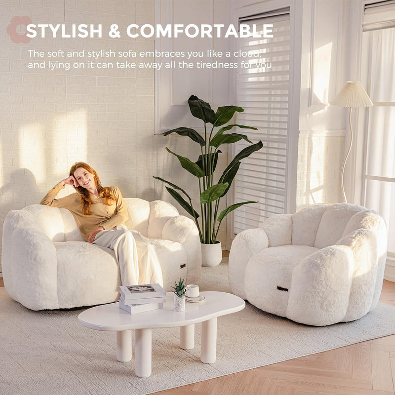Bean Bag Chair Floral Shaped Sofa Includes Filling